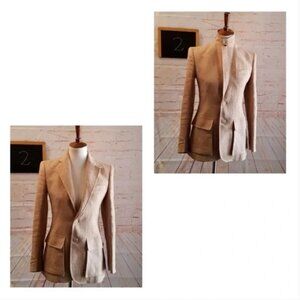 Ralph Lauren Blue Label Tan Herringbone Blazer